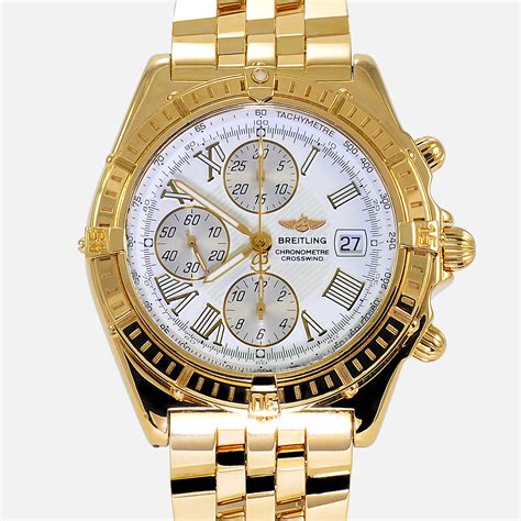 gold breitling watches|breitling gold chronograph.